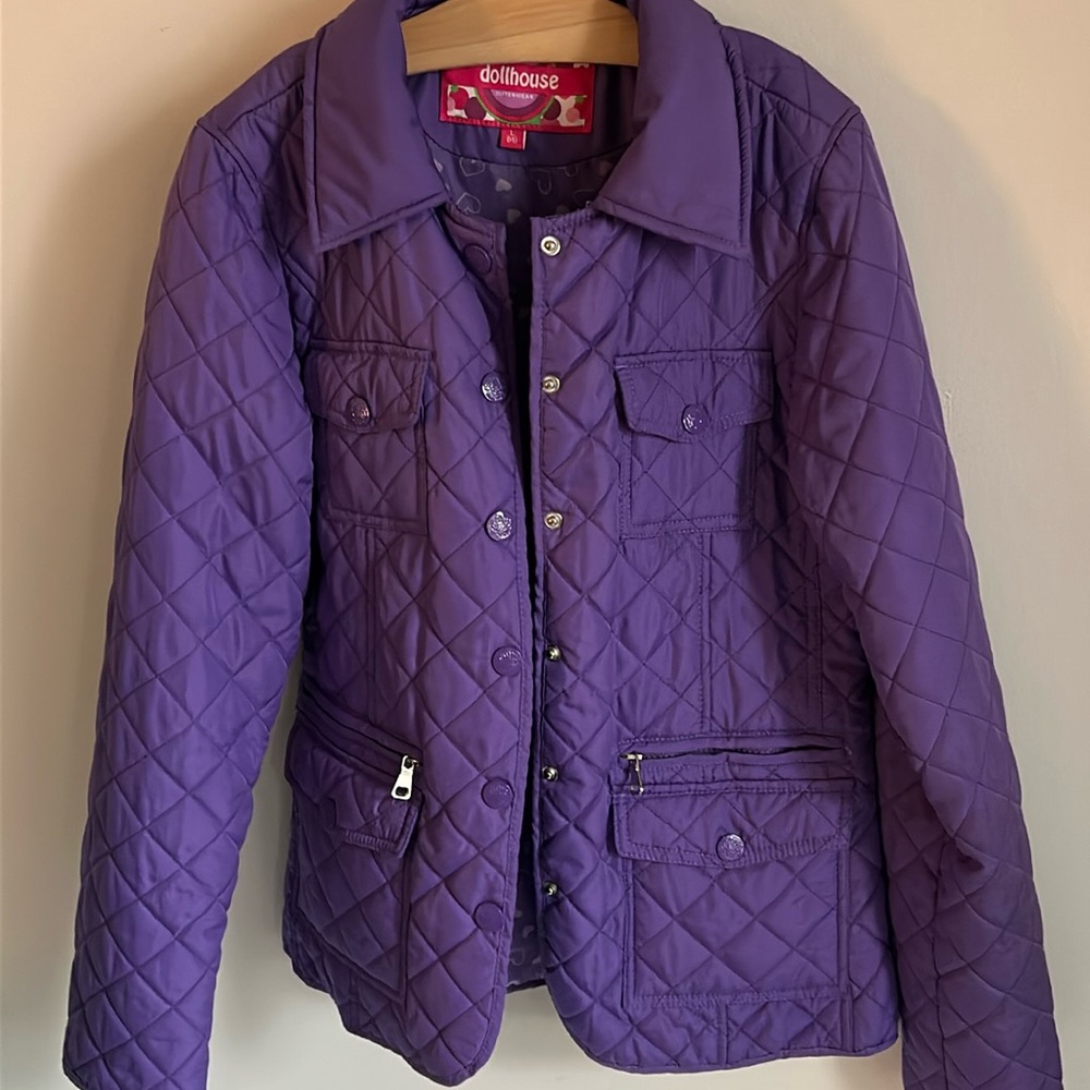 Dollhouse Outwear Girl’s Quilted Fitted Lightweight Purple Winter Jacket